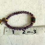 Amethyst stretchy charm bracelet with Indian beads Photo 10