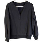 In Loom  Women's Pullover Sweatshirt Long Sleeve V Neck Size Small Charcoal‎ Gray Photo 0