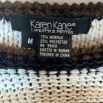 Karen Kane  Lifestyle Petites Medium Sweater Womens Pullover Striped Crochet Photo 3