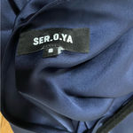 SER.O.YA Davina Satin Mini Dress in Navy Size Small Blue Photo 3