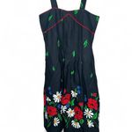 Vintage 1960s 1970s Jenni black and red floral dress with a boho vibe Size M Photo 4