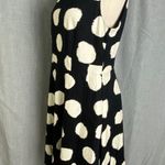 Talbots Black White Textured Polka Dot Fit Flare Dress 12 Cotton Blend Photo 0