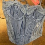 Edikted  Blue Lace Corset Top Boning Goth Fairy Steampunk Bustier‎ Medium NEW Photo 1