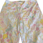 Talbots  Pants Crop Ankle‎ Capris Large Pastel Art Watercolor Floral 10 32 Photo 0