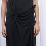 ZARA Knotted Asymmetric Midi Dress Photo 0