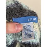 Vintage Y2K Delias Large Striped Sweater Hoodie Full Gray Green Blue 90s 2000s Photo 1