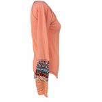 Free People NWT  Desert Orange Waffle Thermal Sweater Knit Long Sleeve Top Large Photo 7