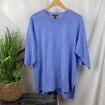 Eileen Fisher Periwinkle Blue Half Sleeve Oversized Knit Top L Photo 1