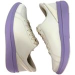 Kizik Women's Sydney Leather Sneakers Cream Purple Slip On Comfort Shoes Sz 8.5 Photo 5