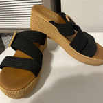 Italian Shoemakers  Wedge Sandals Blue Strap Size 7 M Made in Italy Photo 0