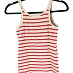J.Crew Womens Vintage Rib Shelf Bra Tank Top Stripe Red Ivory XS Photo 2