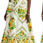 Farm Rio NEW Papaya Salad Scarf Tie Open Back Floral Midi Dress medium Photo 0