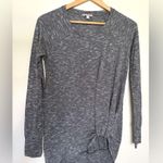 Juicy Couture Sweater Blouse Top Women’s Sz Small Gray Tie Front Long Sleeve Photo 0