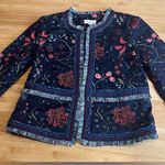 Loft Women's Primavera Strawberry Floral Fringe Career Wear lined Blazer|Size: 2 Photo 15