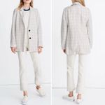 Madewell NWT  Dorset Blazer Windowpane Linen Blend Plaid Jacket Beige Size Large Photo 3