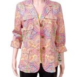 Charter Club  Women's Red Colorful "Ceylon " Paisley Print Blazer Jacket Size L Photo 0