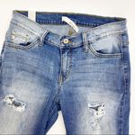 KanCan Mid Rise Distressed Destroyed Ripped Stretch Skinny Jeans: Medium Wash Blue Size 27 Photo 4
