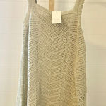 A New Day Crochet Chevron Tank Dress Light Green Size S Square Neck Sleeveless Photo 0