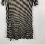 Charlotte Russe Short Sleeve Mock Neck Striped Dress Black Gray M Photo 3