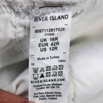 River Island  Womens US12 Luxe Collection Jeans White Straight Leg Button‎ Fly Photo 10