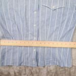 Liz Claiborne Lizwear Vintage Blue Pin Stripe Darted Waist Button Up Shirt size Small Photo 7