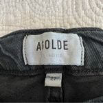 AGOLDE  Toni Mid Rise Straight Black Jeans Denim 27 Feral Wash Distressed Raw Hem Photo 2
