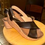 Clarks  Black Leather Wedge Sandals Photo 2