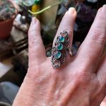 Green Onyx Boho Sterling Silver Gemstone Ring Size 9.5 Photo 5