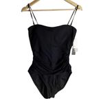 La Blanca Island Goddess Black Lingerie Ruched One Piece Swimsuit Size 10 Photo 3