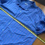 Rails  Oversized Blouse Shirt Lilac Pink Stripe Button Up Balloon Sleeve, Size L Photo 9