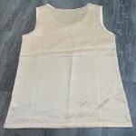 None Satin Tank Top Blouse Cream/Gold Size Small Photo 1