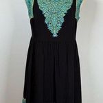Free People Black And Green Floral Sleeveless Lightweight Dress Women’s Size 2 Photo 0