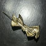 Vintage Signed Gerry's 2" Gold Tone Bow Pin Brooch Photo 4