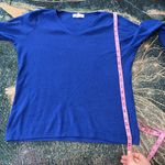 Dress Barn Blue V-Neck Pullover Sweater Large Soft Lightweight Knit Women’s Top Photo 10