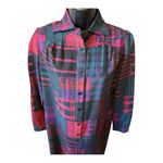 Vintage Hovland Swanson Abstract Print Shirt Dress | 80s 90s Artwear Purple Size M Photo 2