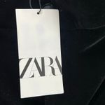 ZARA Velvet Pants Womens S Black Straight Leg Luxurious Soft Trouser Retro Chic Photo 10