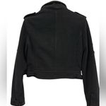 BB Dakota  Military Black Bomber Jacket with Pockets and Stripes Patches Womens M Photo 4