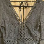 CIEN Black Lace Bell Sleeve Witchy Goth Whimsygoth Bodysuit Medium Photo 2