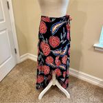 Roxy Missing You Midi Wrap Skirt Black Floral Rose Size XS Photo 3