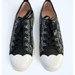 Kate Spade Averly Tweed Scallop Lace up Sneakers Black & White Preppy sz 9 NEW Photo 3