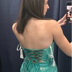 Sherri Hill Teal Prom Dress Photo 4