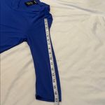 Premise  royal blue size small 3/4 sleeve shark bite hem neck cutouts worn 1x EUC Photo 9