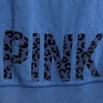 PINK - Victoria's Secret VS PINK Blue LOVE Cheetah V-Neck Sweatshirt Size XS Photo 2