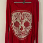 Long sleeve red skull shirt Size L Photo 0