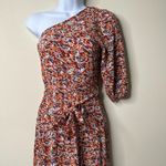 American Eagle  Multicolor Floral One Shoulder Belted Midi Dress XS Photo 2