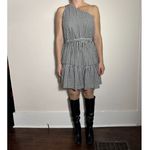 Vineyard Vines One Shoulder Black White Gingham Plaid Belted Mini Dress Size 10 Photo 1