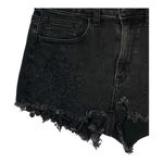 American Eagle  Black Hi-Rise Cut-Off Shorts Super Super Stretch Sz 2 Lace Detail Photo 1