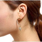 Amrita Singh  Austrian Crystal Star & Moon Silver Earrings Photo 4