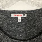 Sundry  Star Patches Gray Long Sleeve Ruffle Tee Photo 3