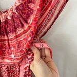 Nightcap  Clothing Samba Gown Sunrise Print Red Pink Smocked Waist Tassel Size 2 Photo 4